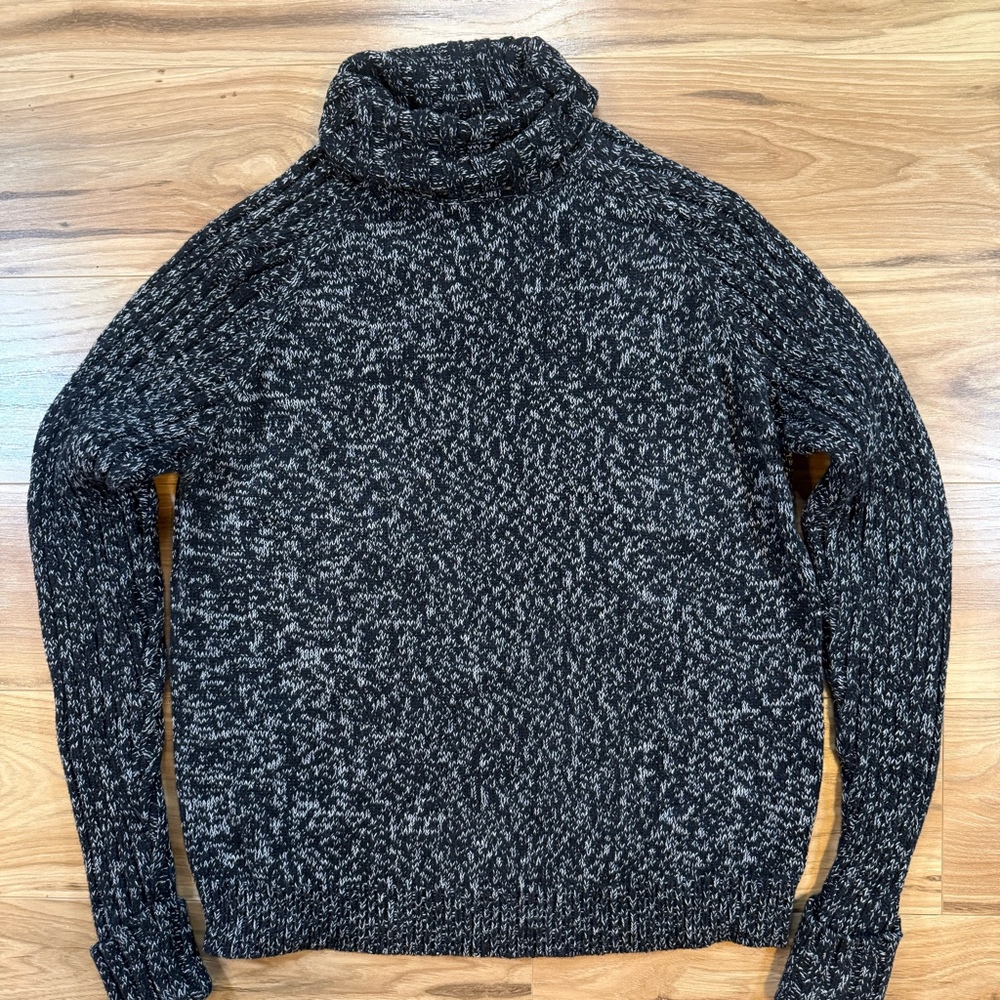 Mossimo XL Marled Black White Turtleneck Sweater Cotton Warm